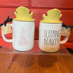 NEW Disney Rae Dunn Aurora Sleeping Beauty crown topper coffee mug NWT